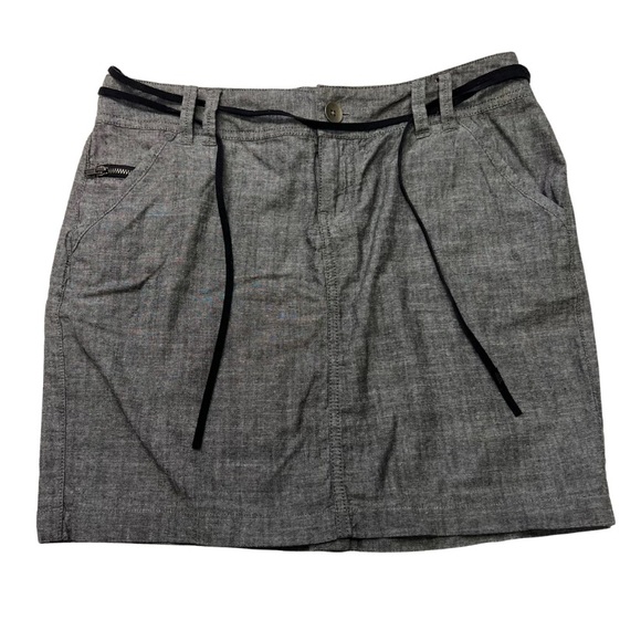 Converse One Star Women’s Gray Mini Skirt W/ Faux Leather Belt & Pockets Size 6 - Picture 1 of 10